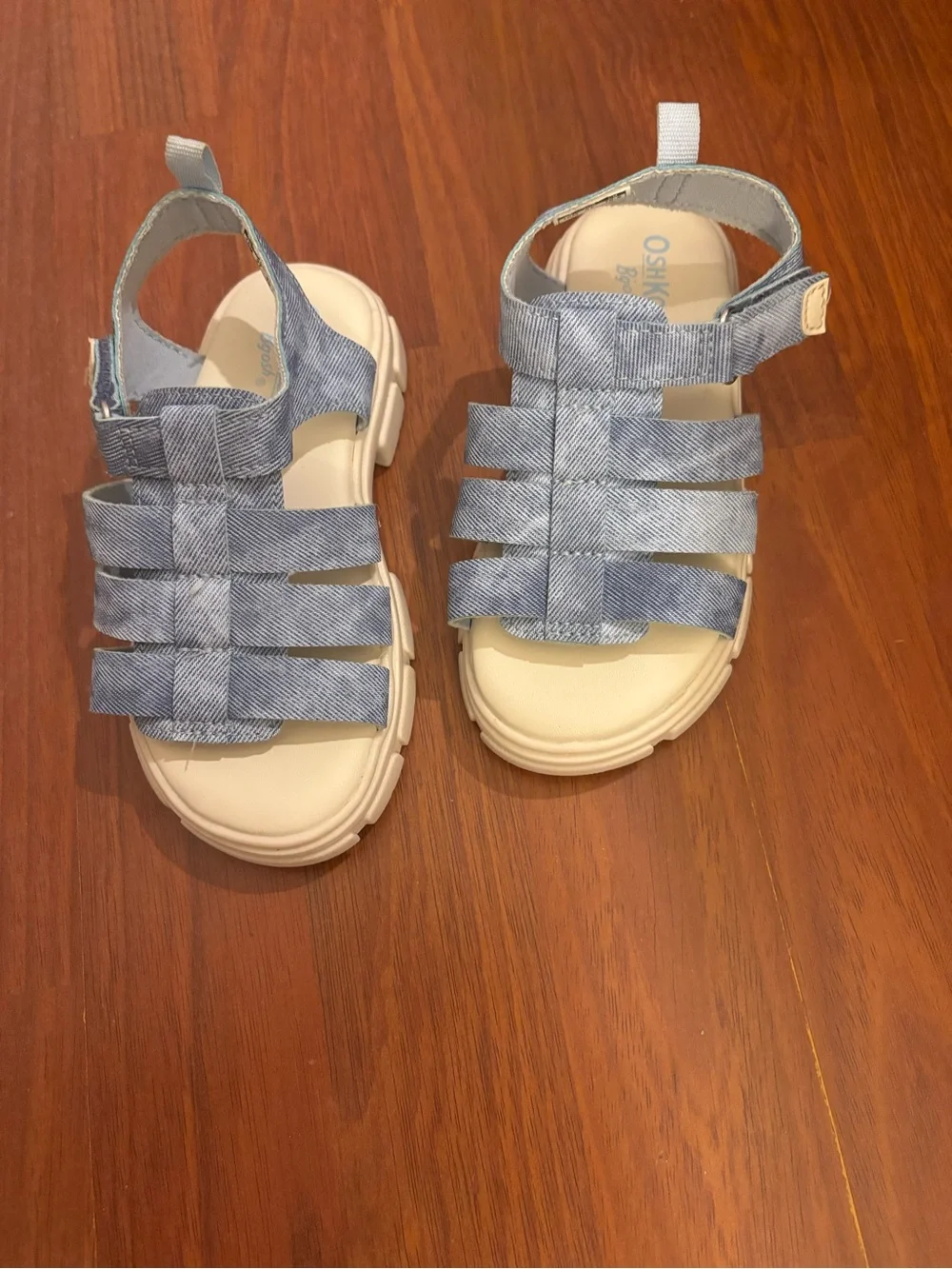 OshKosh B'gosh Light Blue Denim-Style Strappy Kids Sandals